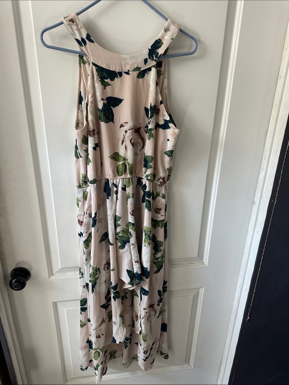Floral Sleeveless Maxi Dress/Romper in Blush Pink